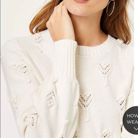 NWT LOFT Bobble Pointelle Sweater - Picture 2 of 4